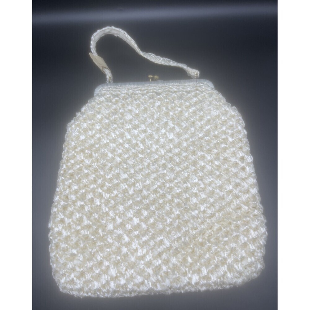 VTG Large IVORY Straw Handbag Purse Made‎ In Italy 15” X 14” Spring Summer NWT